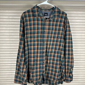 Vans Casual Green and Orange Button Down Shirt